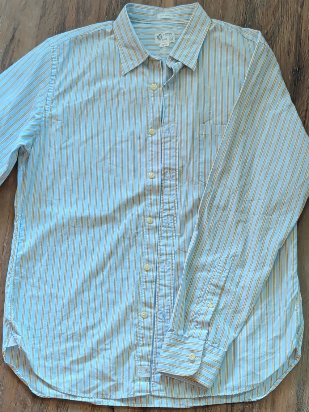 J.Crew Men's Dress Shirt M 15-15 1/2 34/35 Striped 2-Ply Cotton